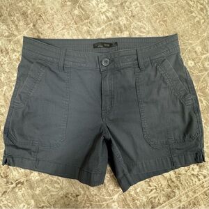 PrAna Shorts Grey Organic Cotton Tess Hiking Outdoors Comfort Sz 10